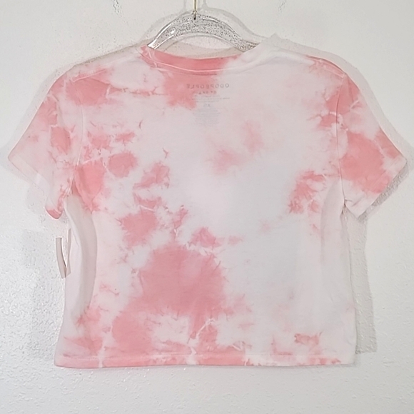 *NWT* ODD PEOPLE Blondie Pink/White Tie Dye Cropped Tee, size XS - Picture 4 of 4